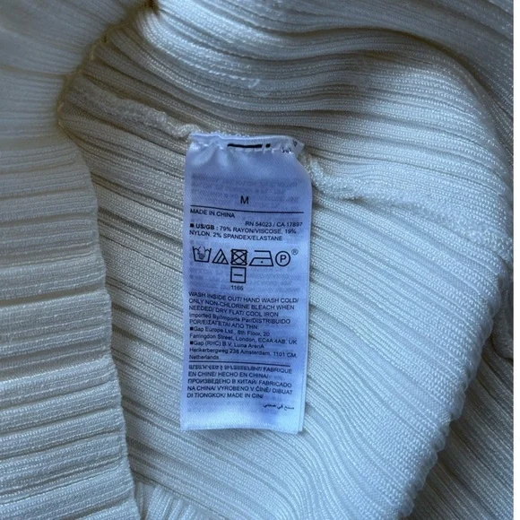 Banana Republic Ribbed Crew Neck Stretch White Long Sleeve Sweater - MED - Picture 9 of 12